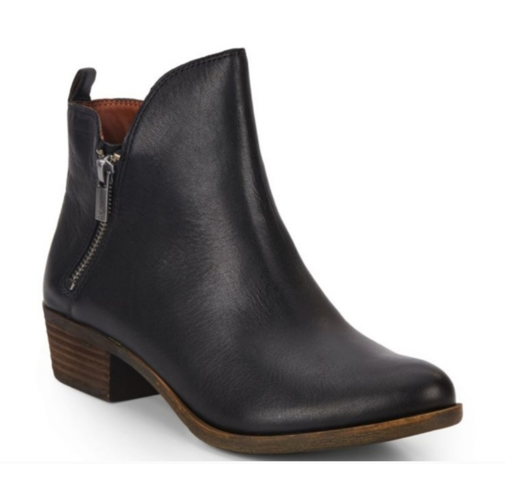 Lucky Brand Basonta Leather Ankle Booties Sz 7